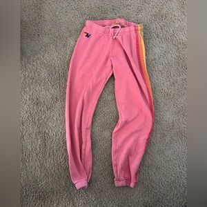 Aviator Nation Pink strip women’s Joggers-XS